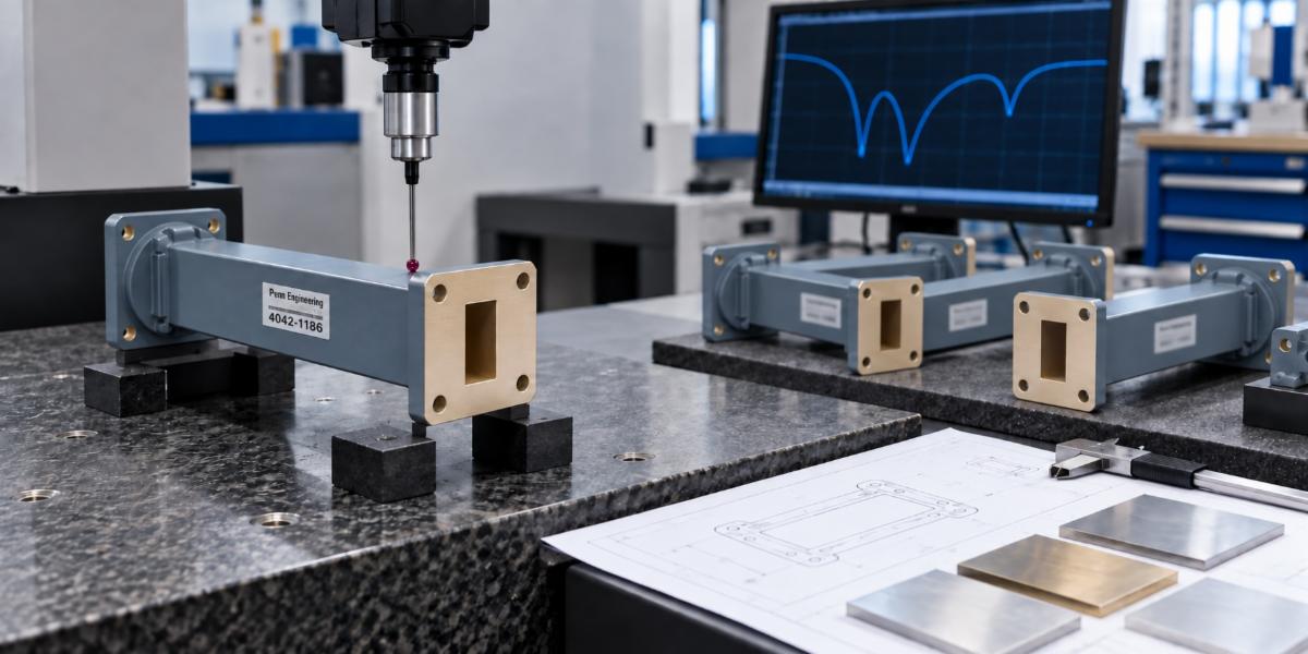 Penn Engineering waveguide inspection _1_ Precision dimensional inspection of a commercial communications waveguide component